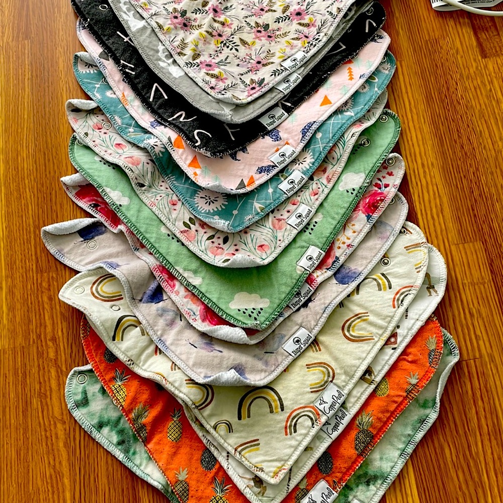 Diaper Squad and Copper Pearl - Baby Bandana Drool Bibs. Multiple prints